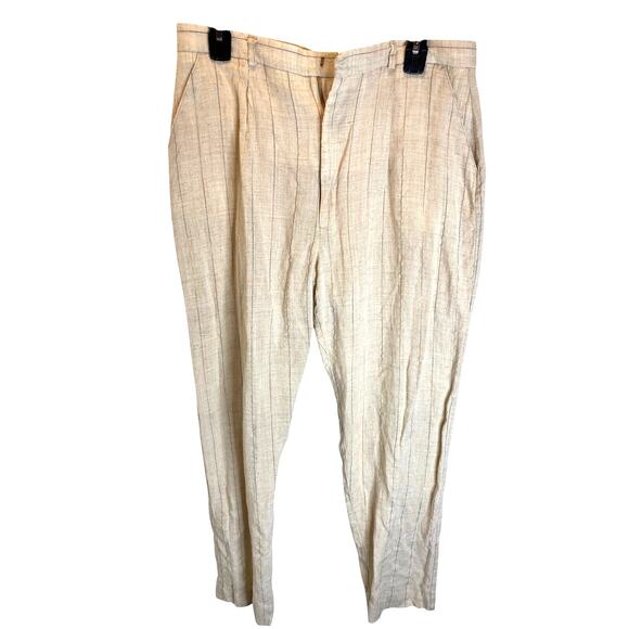 VINTAGE X LORD ISAAC for her Linen Striped Rainbow Pants Beach Large - Picture 1 of 7